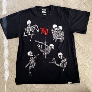 Broken Promises Skeleton Graphic T Shirt Black Size Large